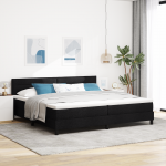 Box spring voodi madratsiga must 200x200 cm kangas