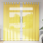 Aasadega voilee kardinad 2 tk, kollane, 140 x 245 cm