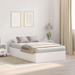 Voodi raam ladustamisega valge 200 x 120 x 31.5 cm tehispuit