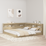 Raamatukapi voodi sonoma tamm 180x200 cm inseneritud puit