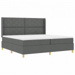 Kontinentaalvoodi madratsiga peaga tumehall 200 x 200 cm kangas