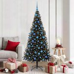 J&otilde;ulupuu koos 300 led-iga koos alusega must 180 cm pvc