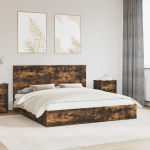 Laos voodi peaga Suitsetatud tamm 180 x 200 cm Tehispuit