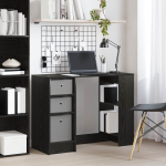 Laud sahtliga riiuliga Must tamm 100 x 40 x 75 cm Tehispuit