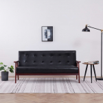 3-kohaline diivan, must, kunstnahast