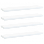 Riiuliplaadid 4 tk, valge, 40x10x1,5 cm, tehispuit
