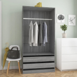 Riidekapp, hall sonoma tamm, 100 x 50 x 200 cm, tehispuit