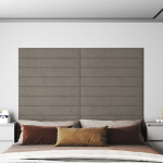 Seinapaneelid 12 tk, helehall, 90 x 15 cm, samet, 1,62 m&sup2;