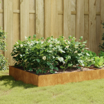 Taimekast, 100 x 100 x 33,5 cm, corten-teras