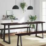 Lauaplaat, tumepruun, 220x50x(2-4) cm, t&ouml;&ouml;deldud t&auml;ispuit