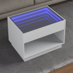 Diivanilaud LED-tuledega, valge, 70 x 50 x 50cm