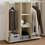 Ratastega riidekapp, sonoma tamm, 102 x 38 x 110 cm, tehispuit