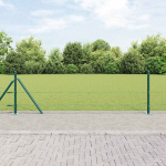 Aed koos postidega roheline 0.6 x 10 m pvc kaetud teras