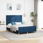 Voodiraam peatsiga Sinine 140 x 200 cm kangas