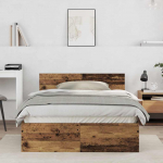 Voodiraam peatsiga Vana puit 193 x 125 x 70 cm Tehispuit