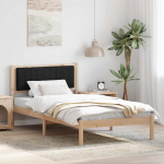 Voodiraam Pehme Peatoega peaga Must 100 x 200 cm Tahke m&auml;nd