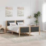 Voodiraam peatsiga pruun ja tumehall 140 x 190 cm M&auml;nnipuit