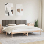 Voodiraam Pehme Peatoega Pruunikashall 200 x 200 cm Tahke m&auml;nd