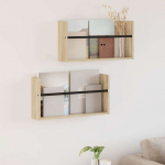 Ajakirja riiul 2 tk sonoma tamm 60 x 12 x 30 cm tehispuit