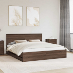 Voodi raam sahtliga peaga pruun tamme 200 x 200 cm inseneripuit