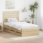 Voodiraam sahtliga peaga sonoma tamm 100 x 200 cm inseneripuit