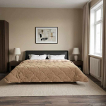 Talve tek Pruunikashall 240 x 260 cm Mikrokiud ja Teddy villa