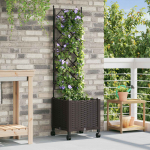 Aia istutuskast trellise ja ratastega Pruun 40 x 40 x 149 cm PP