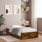 Voodiraam ladustamisega Suitsutatud tamm 80 x 200 cm Tehispuit