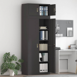 Hoiukapp 2 tk Must 80 x 40 x 220 cm Teras Lukustatav