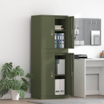 Hoiukapp 2 tk Oliiviroheline 60 x 40 x 160 cm Teras Lukustatav