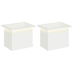 LED-valgustusega lillekast 2 tk valge 30 x 40 x 30 cm teras