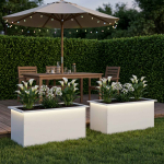 LED-valgustusega lillekast 2 tk Valge 50 x 80 x 48 cm Teras