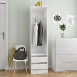 Garderoob sahtlitega valge 50x50x200 cm tehispuit