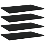 Riiuliplaadid 4 tk, must, 60x40x1,5 cm, puitlaastplaat