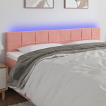 LED-voodipeats, roosa, 160x5x78/88 cm, samet