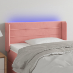 LED-voodipeats, roosa, 83x16x78/88 cm, samet