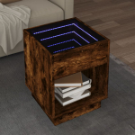 Diivanilaud LED-tuledega, suitsutatud tamm, 40x40x50cm