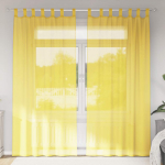 Voile kardinad varrastaskutega 2 tk, kollased