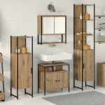 4-osaline vannitoa sisustuse komplekt artisan oak t&ouml;&ouml;tlemata puit