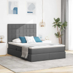 Voodi hoiukohaga ja madratsiga Tumehall 140 x 190 cm Pol&uuml;ester