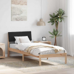 Voodiraam peatsiga Pruun ja must 75 x 190 cm M&auml;nnipuit
