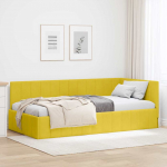 Nurga voodiraam peatsiga Kollane 90 cm x 200 cm Samet