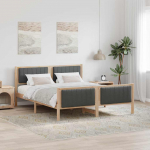Voodiraam peatsiga pruun ja tumehall 150 x 200 cm M&auml;nnipuit