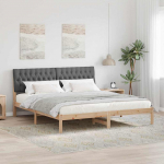 Voodiraam Pehme Peatoega peaga Pruun 180 x 200 cm M&auml;nnipuit