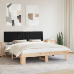 Voodiraam Pehme Peatoega peaga Must 180 x 200 cm Tahke m&auml;nd