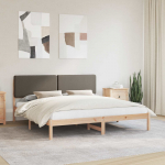 Voodiraam Pehme Peatoega Pruunikashall 200 x 200 cm Tahke m&auml;nd