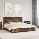 Laos voodi peaga Suitsetatud tamm 180 x 200 cm Tehispuit