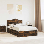 Voodiraam sahtliga suitsetatud tamm 135 x 190 cm inseneripuit