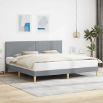 Voodiraam peatsiga Helehall 200 x 200 cm kangas
