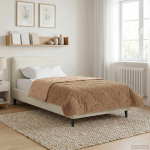 Talve tek Pruunikashall 140 x 220 cm Mikrokiud ja Teddy villa